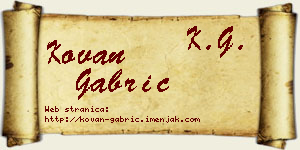 Kovan Gabrić vizit kartica